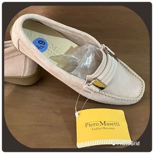 Piero Masetti, light dusty pink leather moccasins. Size 37(6.5)